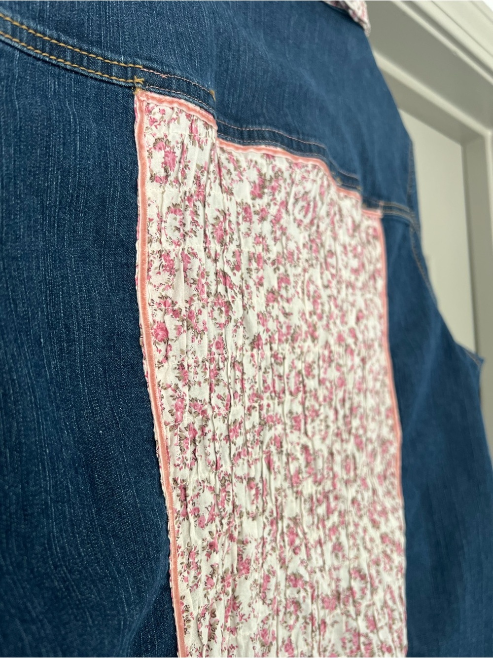 Lisa Skeels Original OOAK Upcycled Denim Floral Romantic Boho Jacket - Picture 9 of 9
